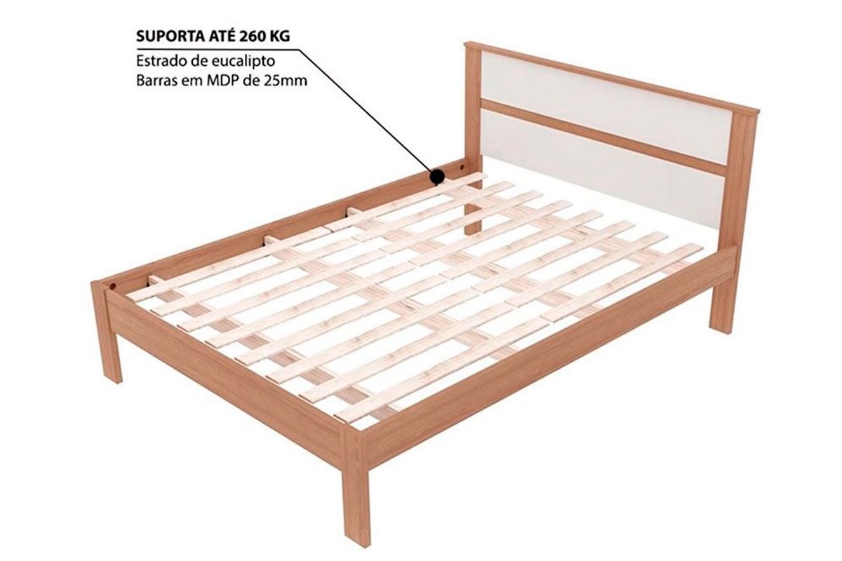 Quarto Casal Completo 3 Peças (2 Mesas Cabeceira AZ1016 + Cama de CM8005) - Tecno Mobili
