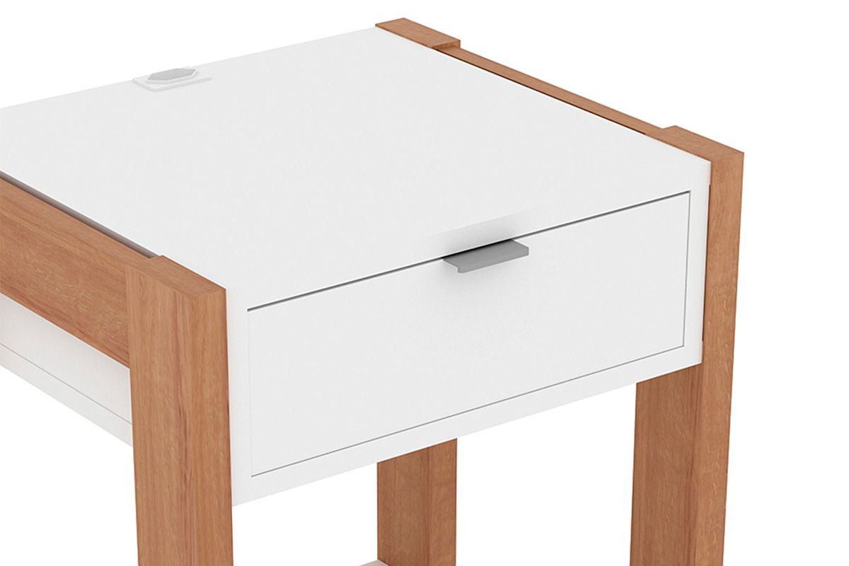 Quarto Casal Completo 3 Peças (2 Mesas Cabeceira AZ1016 + Cama de CM8005) - Tecno Mobili