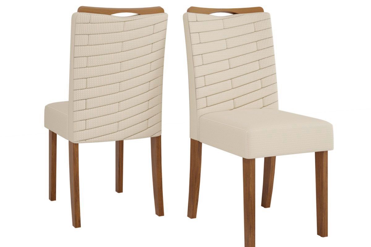 Sala Jantar Mesa Argo c/ Tampo Madeirado c/ Vidro Curvo 136x90cm e 4 Cadeiras Julia - DJ Móveis