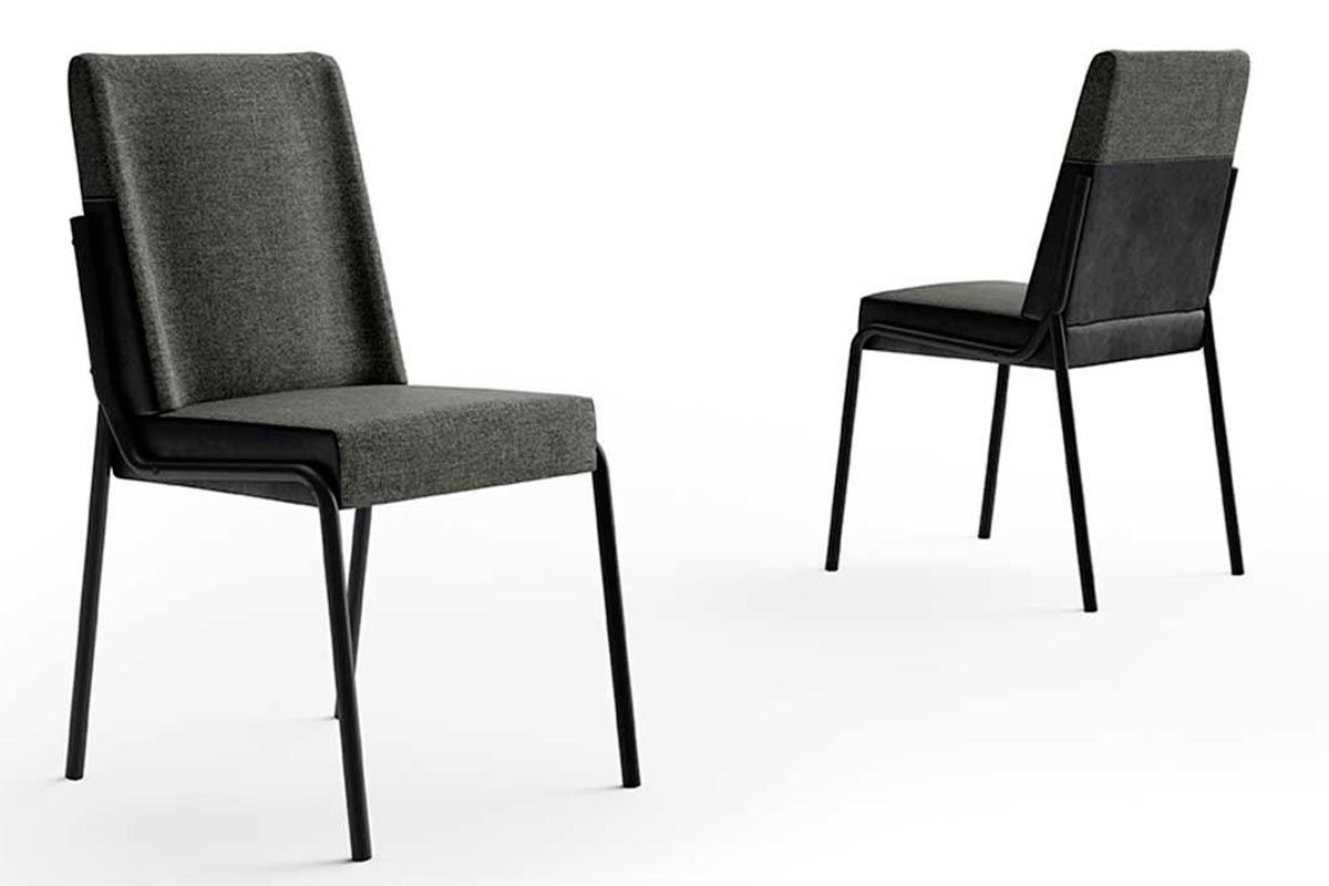 Sala Jantar Mesa Stellar 1598 Aço c/ Tampo Madeirado 120x80cm e 4 Cadeiras Hug - Carraro