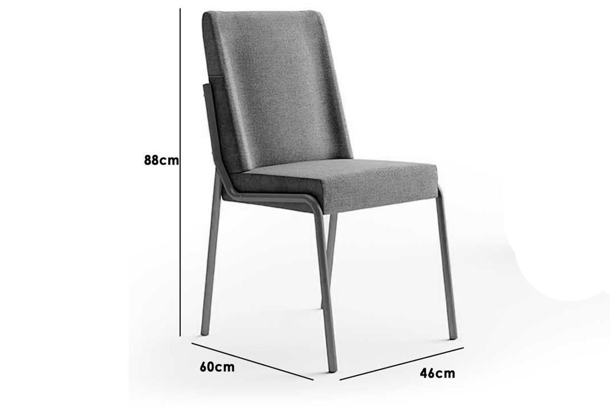 Sala Jantar Mesa Stellar 1598 Aço c/ Tampo Madeirado 120x80cm e 4 Cadeiras Hug - Carraro
