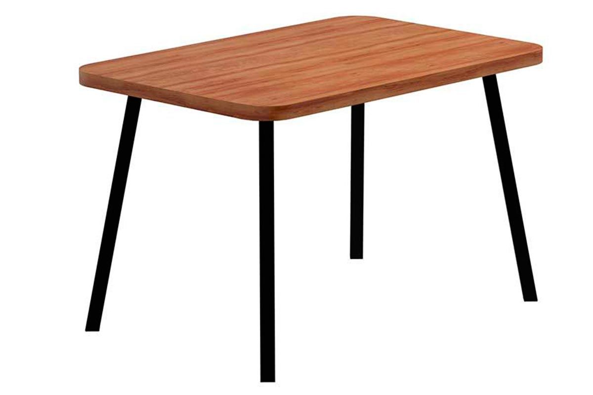 Sala Jantar Mesa Stellar 1598 Aço c/ Tampo Madeirado 120x80cm e 4 Cadeiras Hug - Carraro