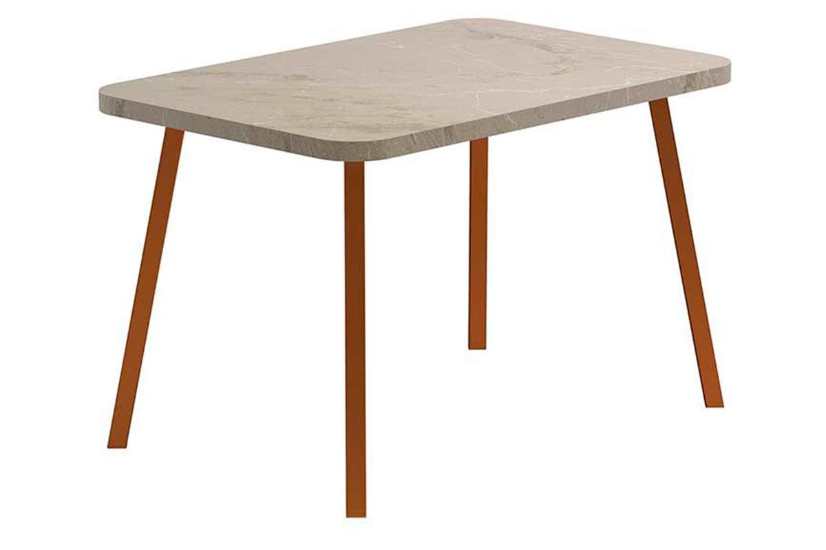 Sala Jantar Mesa Stellar 1598 Aço c/ Tampo Madeirado 120x80cm e 4 Cadeiras Hug - Carraro
