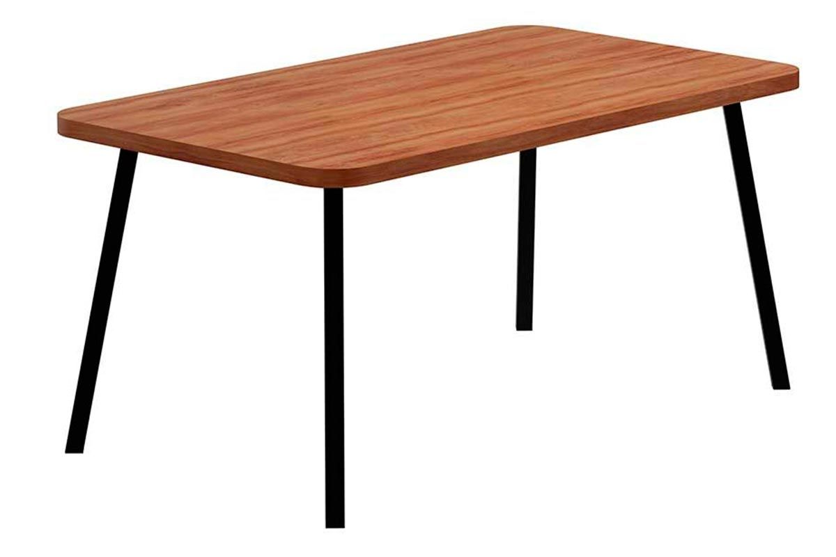 Sala de Jantar Completa Stellar 1597 Aço c/ Tampo Madeirado 160x90cm e 6 Cadeiras Soft - Carraro