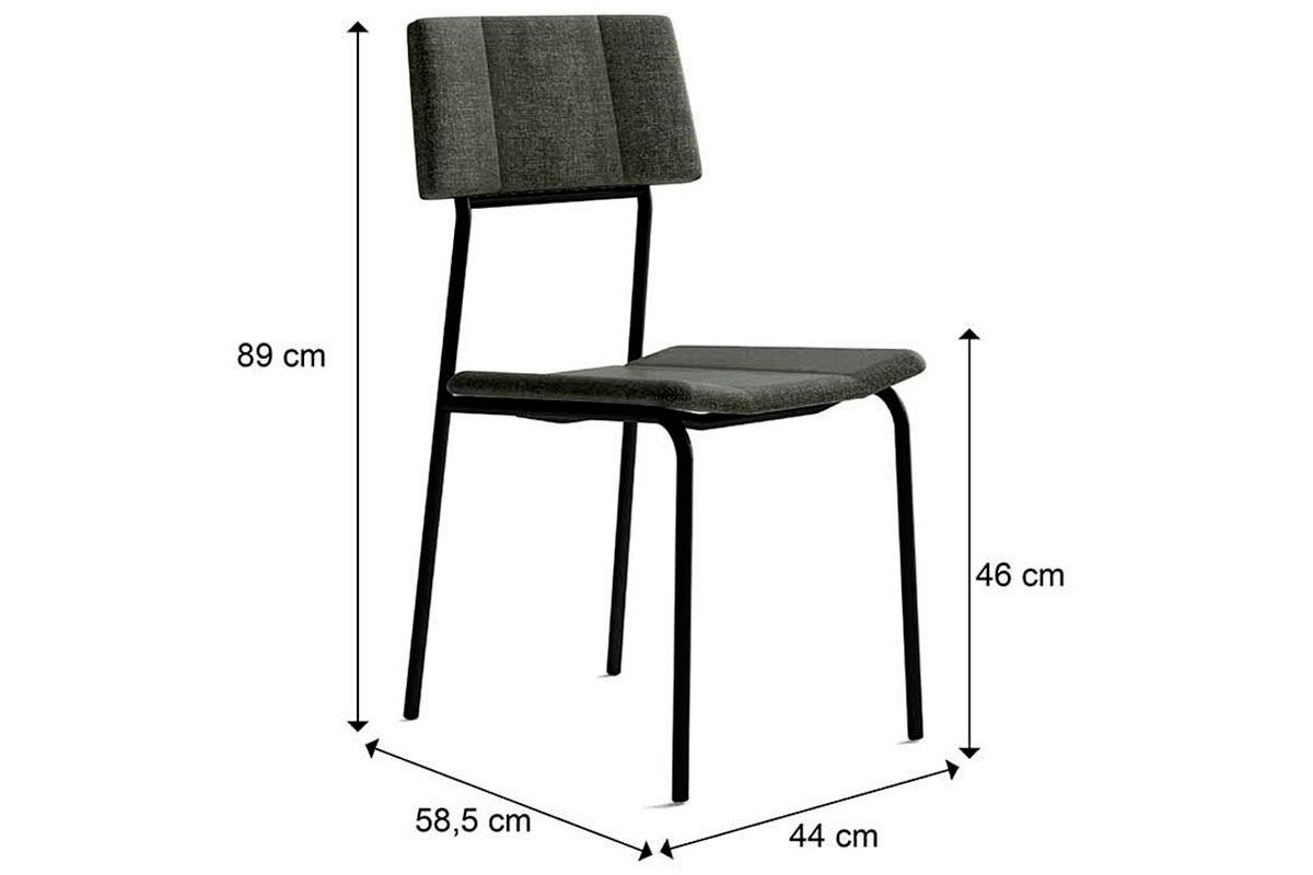 Sala de Jantar Completa Átria 1594 Aço c/ Tampo Madeirado 100cm e 4 Cadeiras Lou - Carraro