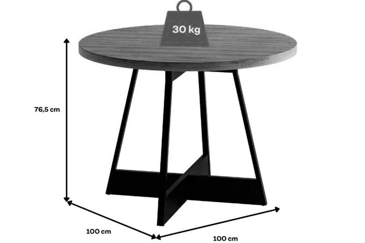 Sala de Jantar Completa Átria 1594 Aço c/ Tampo Madeirado 100cm e 4 Cadeiras Lou - Carraro