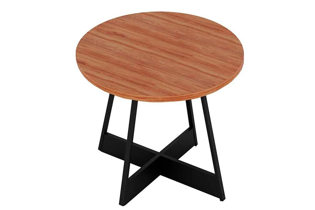 Sala de Jantar Completa Átria 1594 Aço c/ Tampo Madeirado 100cm e 4 Cadeiras Lou - Carraro