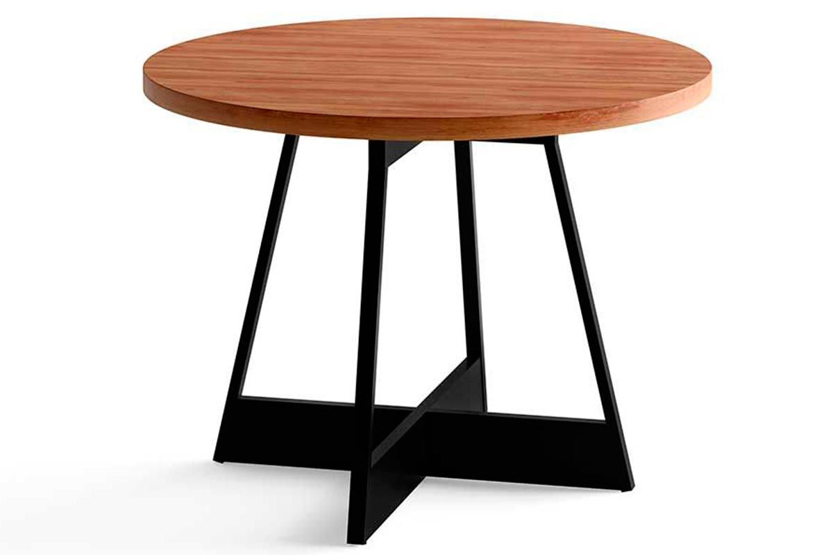 Sala de Jantar Completa Átria 1594 Aço c/ Tampo Madeirado 100cm e 4 Cadeiras Lou - Carraro