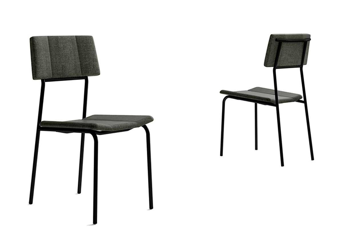 Sala de Jantar Completa Átria 1594 Aço c/ Tampo Madeirado 100cm e 4 Cadeiras Lou - Carraro