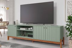 Rack Bancada p/ TV até 70 pol Holanda 205cm Permóbili - Salvia/Cinamomo