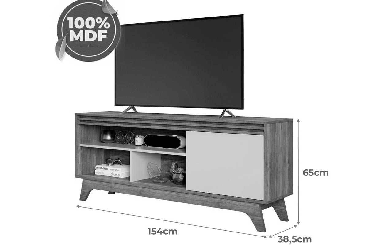 Rack Bancada p/ TV até 55 Pol Grecia 154cm Permóbili Rack Bancada p/ TV até 55 Pol Grecia 154cm Permóbili