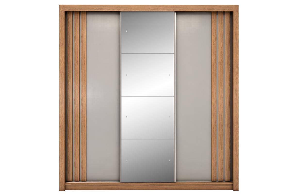 Guarda Roupa Casal 3 Portas de Correr (1 c/Espelho) e 2 Gavetas Moema Demóbile Guarda Roupa Casal 3 Portas de Correr (1 c/Espelho) e 2 Gavetas Moema Demóbile