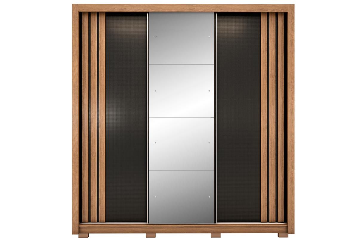 Guarda Roupa Casal 3 Portas de Correr (1 c/Espelho) e 2 Gavetas c/Pés Moema Demóbile Guarda Roupa Casal 3 Portas de Correr (1 c/Espelho) e 2 Gavetas c/Pés Moema Demóbile