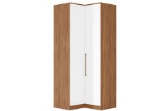 Modulado de Quarto Guarda Roupa Canto Obliquo 71160K Irlanda c/2 Portas e 3 Gavetas Demóbile - Amendola/Branco
