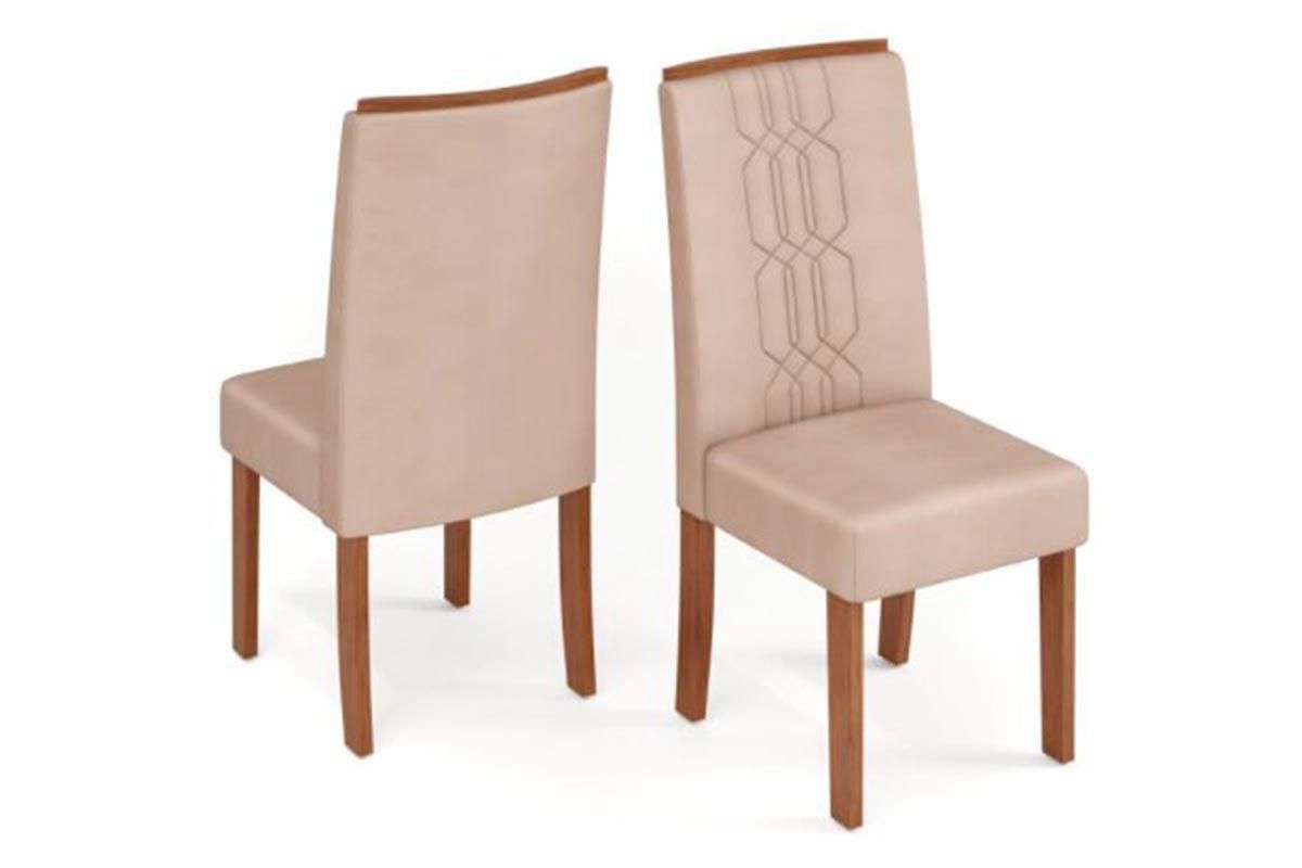 Sala de Jantar Completa Italia c/ Tampo Madeirado c/ Vidro Curvo 170x90cm e 4 Cadeiras Zoe - DJ Móveis