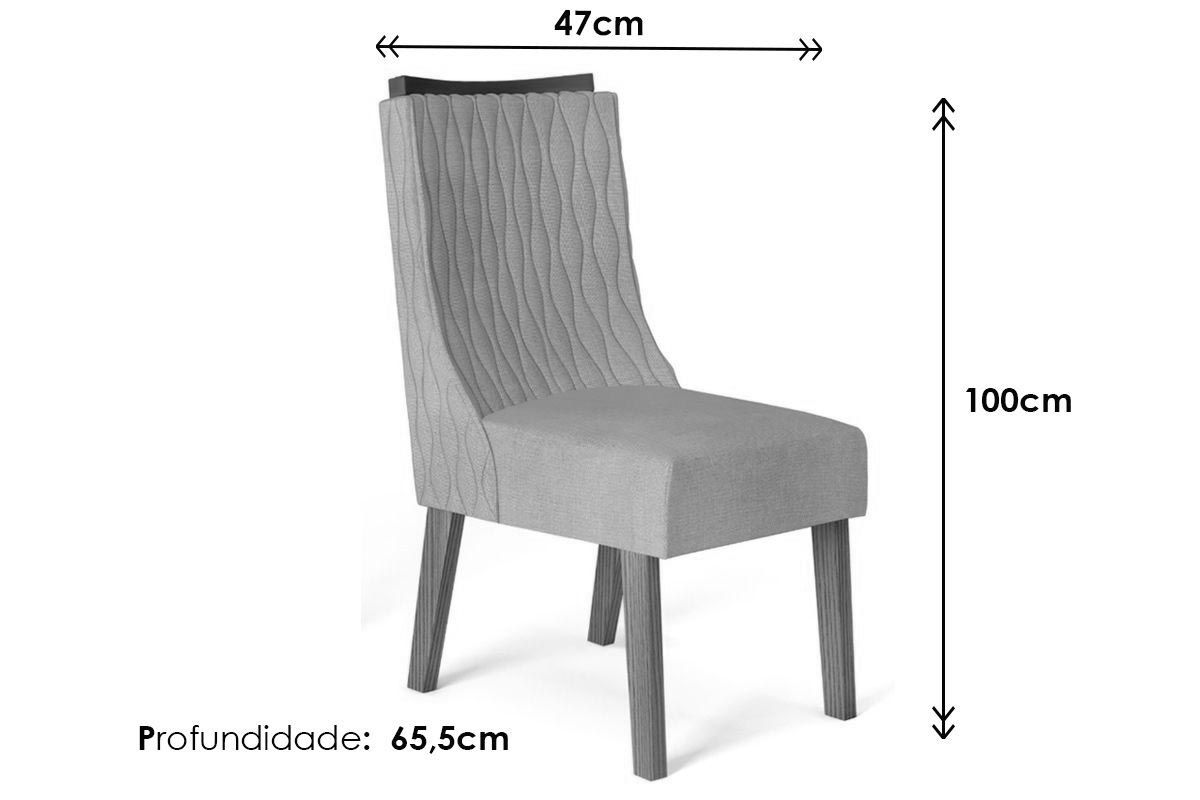 Sala de Jantar Completa Fler c/ Tampo Madeirado c/ Vidro 90x90cm e 4 Cadeiras Jade - DJ Móveis