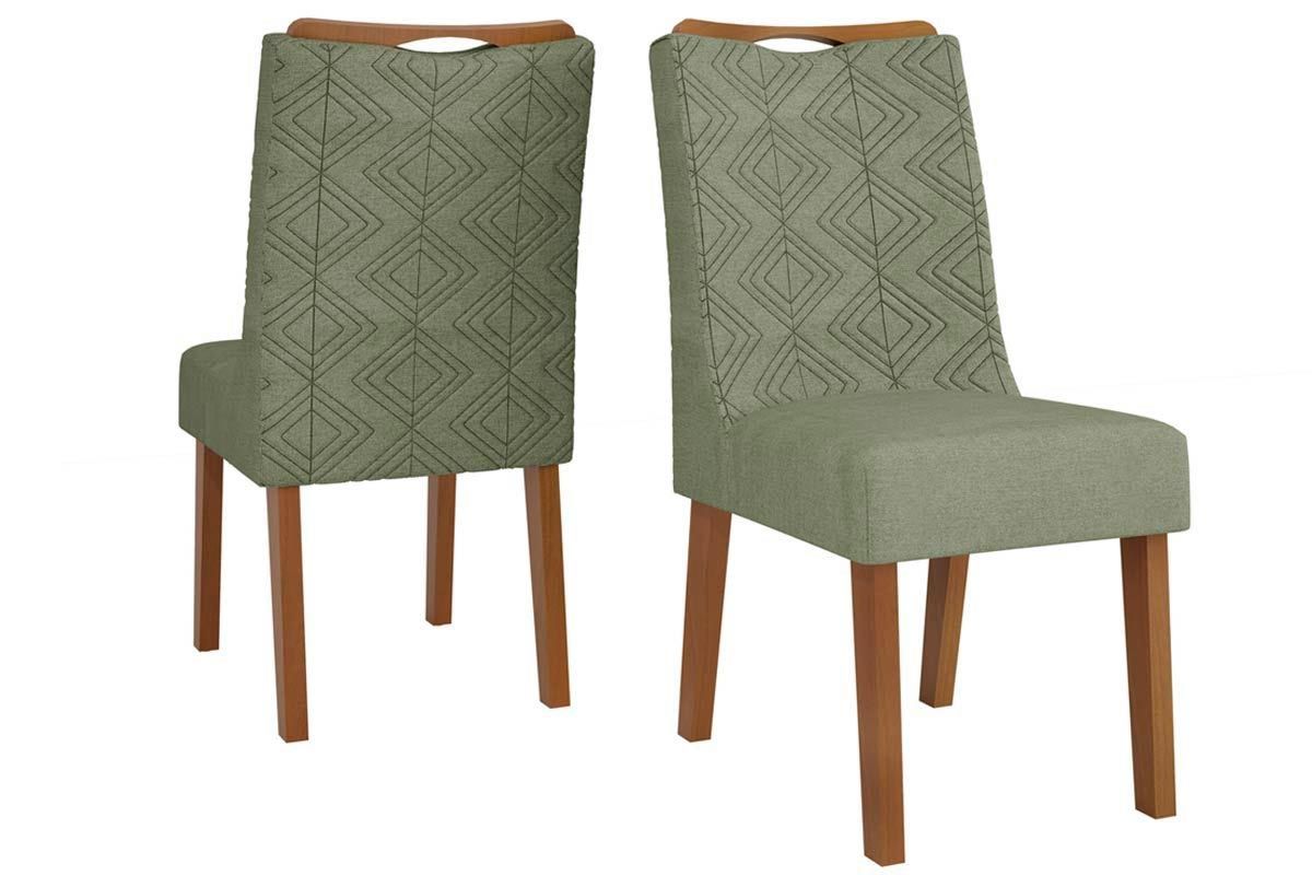 Sala Jantar Mesa Canes c/ Tampo Madeirado c/ Vidro Curvo 170x90cm e 6 Cadeiras Stela - DJ Móveis