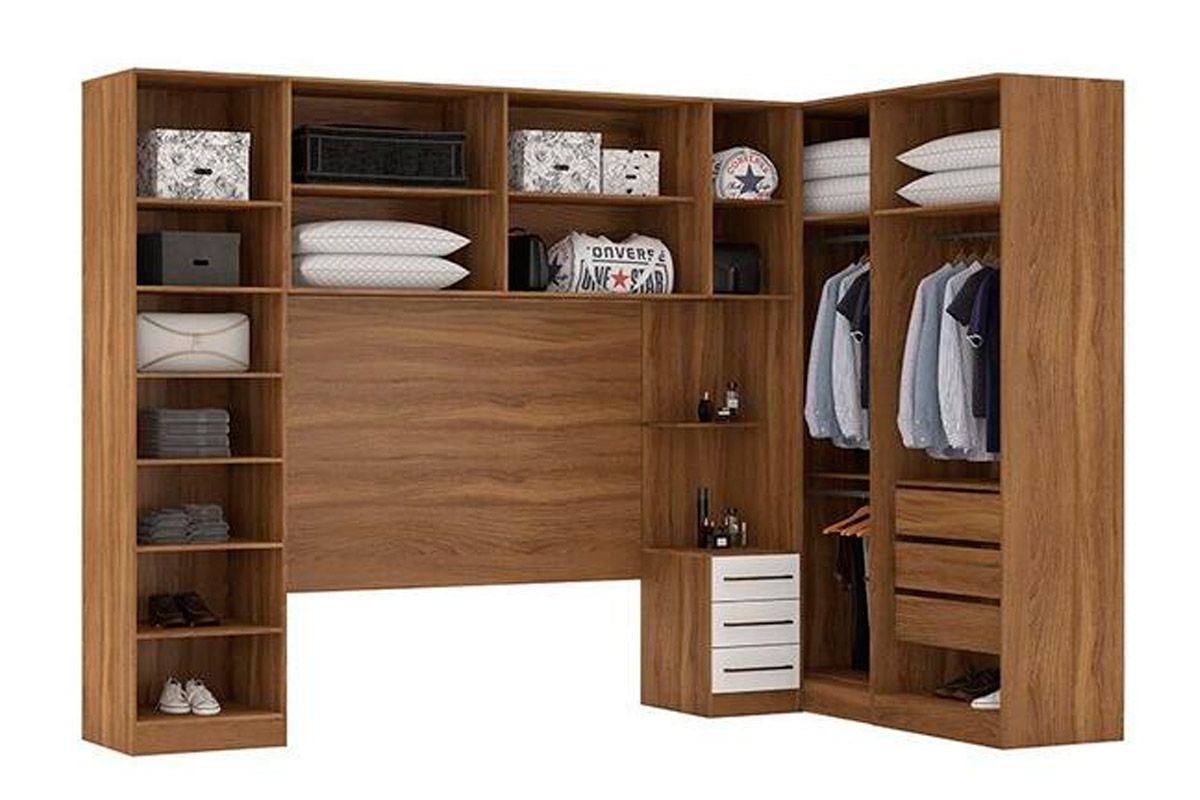 Quarto Casal Modulado Irlanda 6 Peças (3 Armários + 1 Ponte Aérea + 2 Complementos) QCM163 - Demóbile