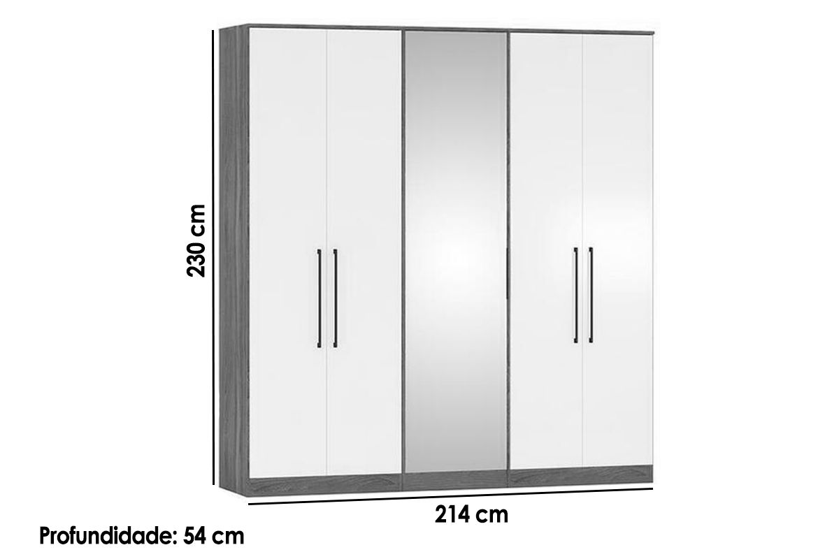 Quarto Casal Modulado Irlanda 3 Peças (3 Armários) QCM164 - Demóbile