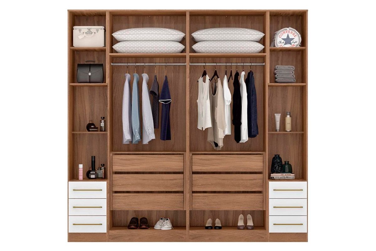 Quarto Casal Modulado Irlanda 4 Peças (2 Armários + 2 Complementos) QCM165 - Demóbile