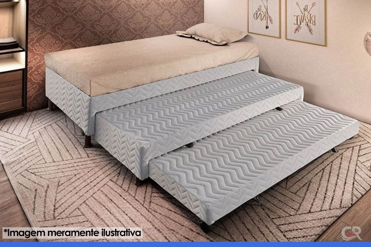 Cama Box c/2 Auxiliares Tribox White Paropas Cama Box c/2 Auxiliares Tribox White Paropas