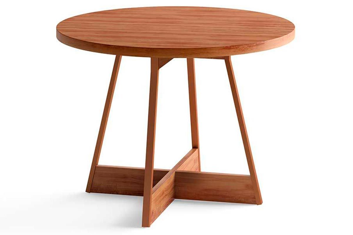 Sala de Jantar Completa Átria 1594 Aço c/ Tampo Madeirado 100cm e 4 Cadeiras Duo - Carraro