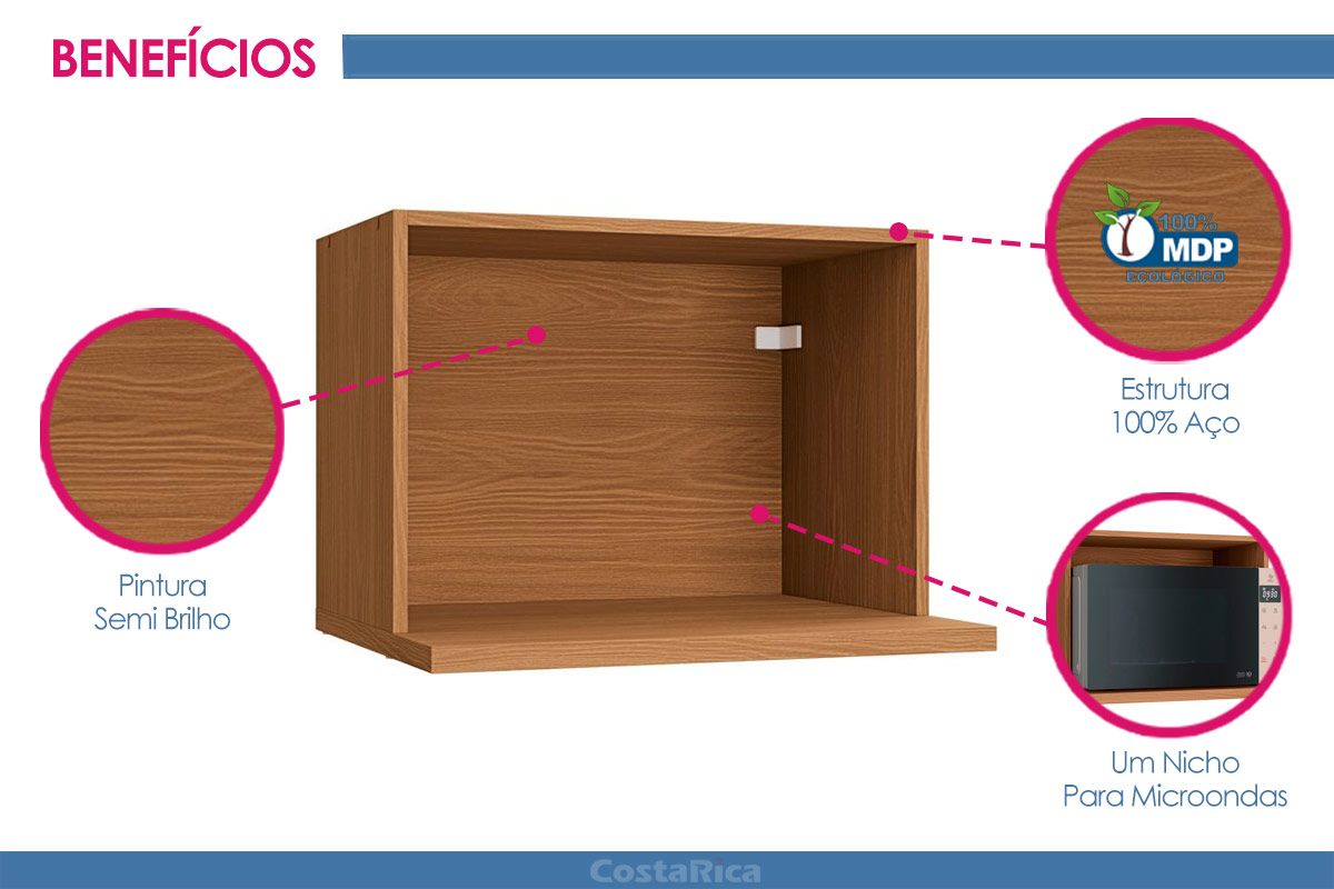 Nicho p/ Cozinha Kappesberg Ciela R640 Microondas 60cm