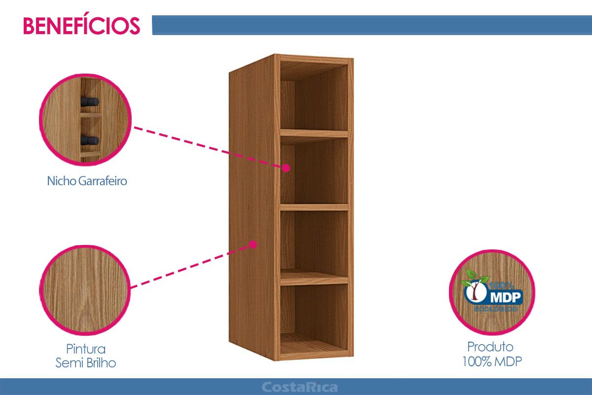 Nicho p/ Cozinha Kappesberg Garrafeiro Ciela R641 20cm Nicho p/ Cozinha Kappesberg Garrafeiro Ciela R641 20cm
