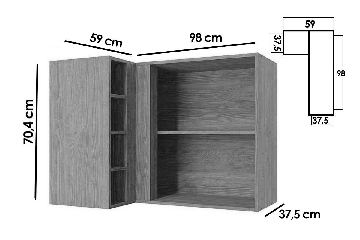 Armário Aéreo Cozinha Kappesberg Canto Ciela R647 c/1 Porta 98cm Armário Aéreo Cozinha Kappesberg Canto Ciela R647 c/1 Porta 98cm