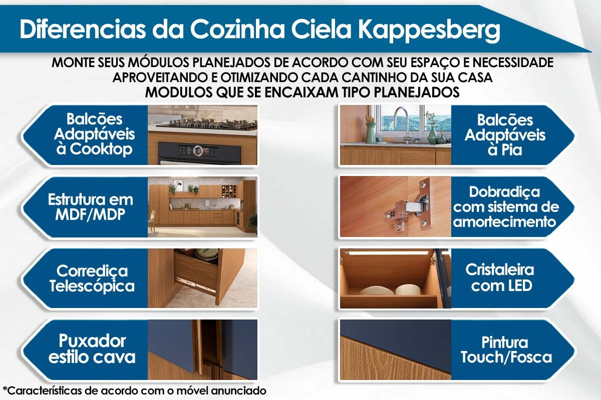 Cozinha Completa Kappesberg 4 Peças Ciela C4P77