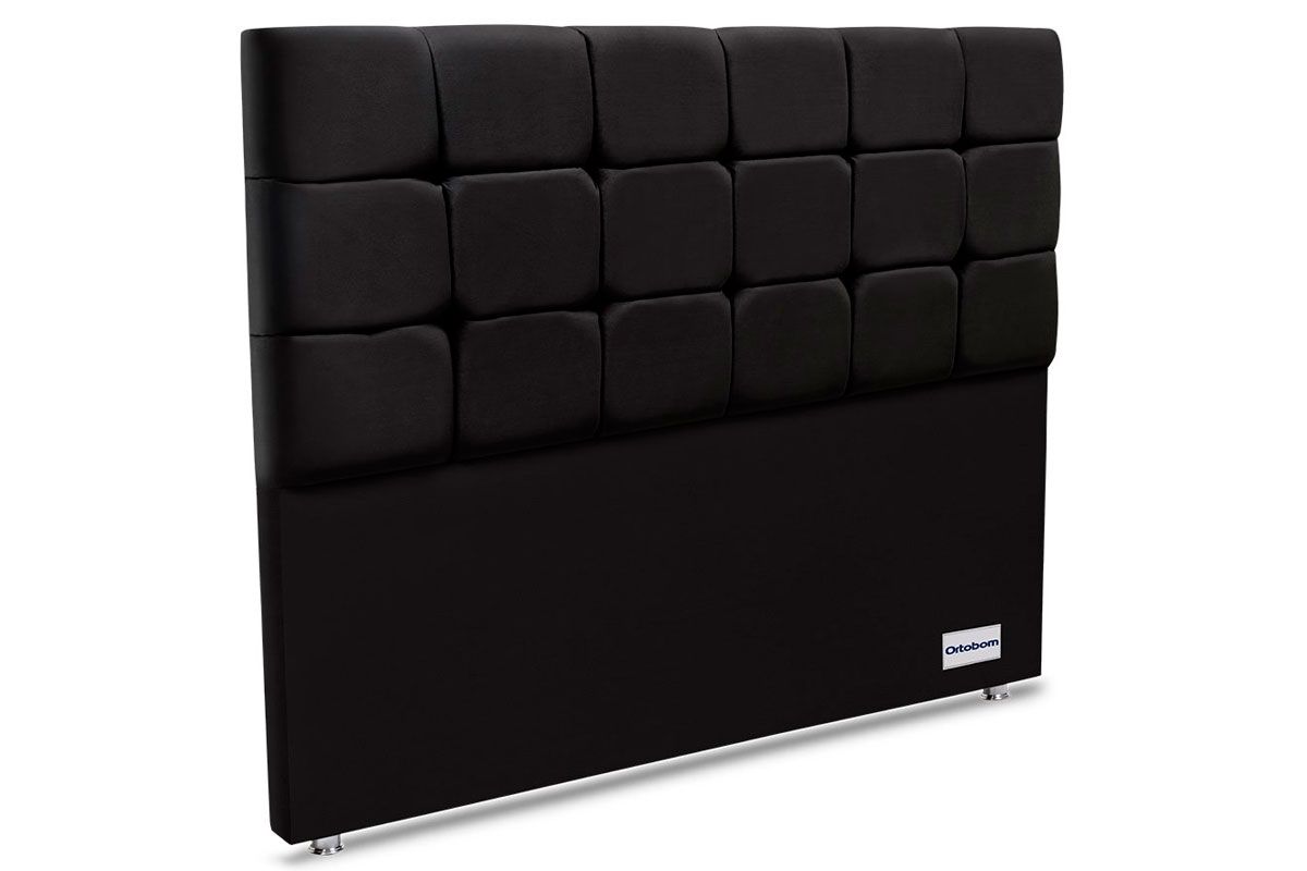 Cabeceira Box Estofada Ortobom PiaveQueen 158 - Suede Preto Cabeceira Box Estofada Ortobom PiaveQueen 158 - Suede Preto