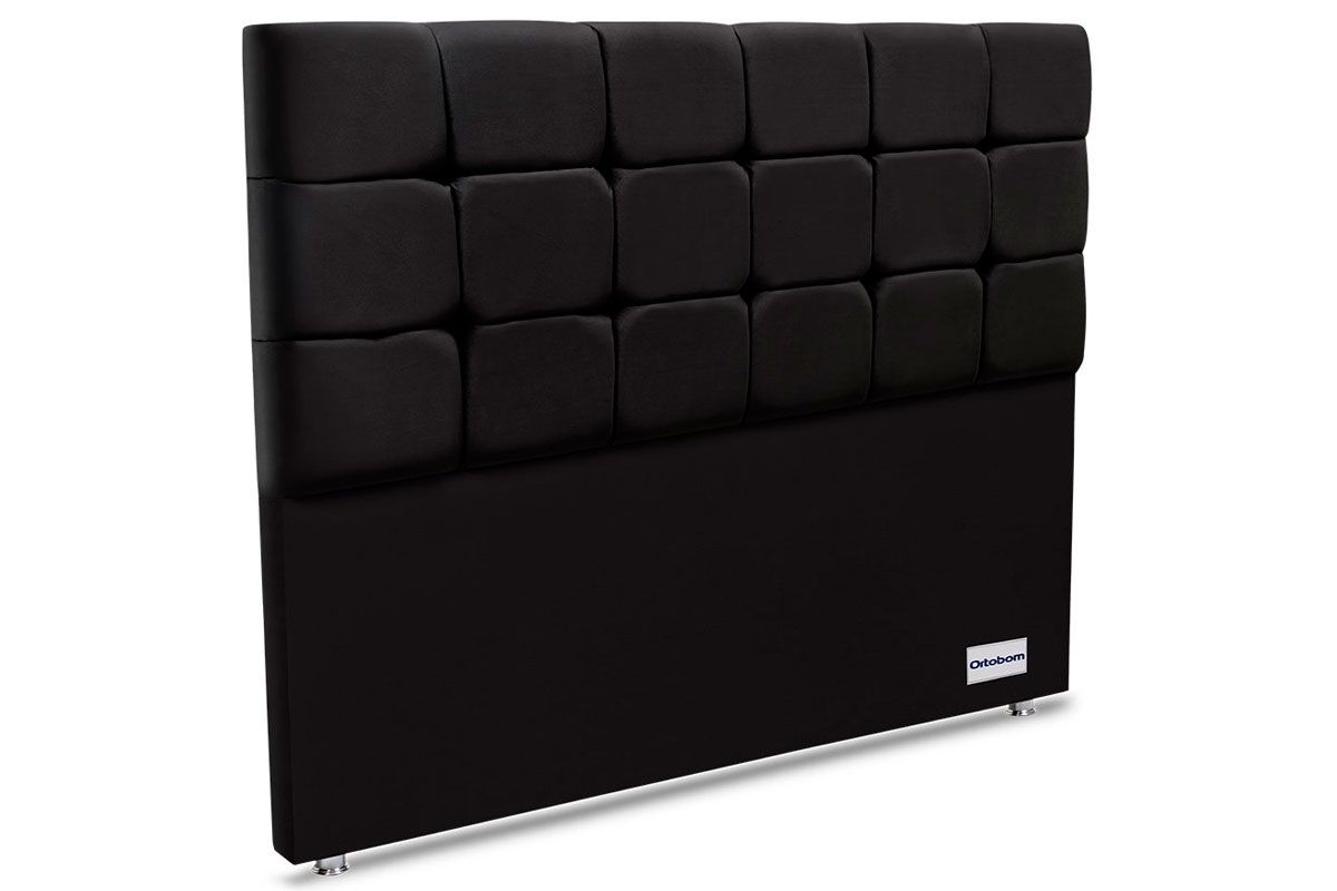 Cabeceira Box Estofada Ortobom PiaveCasal 138 - Suede Preto Cabeceira Box Estofada Ortobom PiaveCasal 138 - Suede Preto