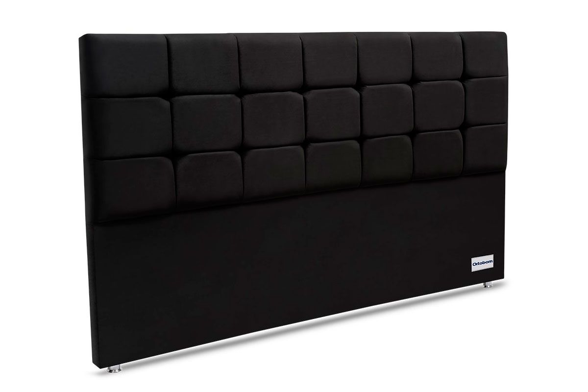 Cabeceira Box Estofada Ortobom PiaveKing 195 - Suede Preto Cabeceira Box Estofada Ortobom PiaveKing 195 - Suede Preto