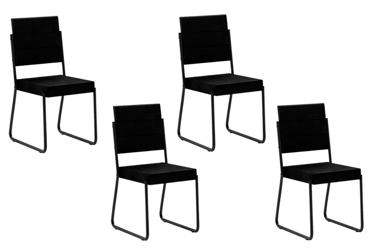 Cadeira Sala de Jantar 1736 Kit 4 Uni - Carraro
