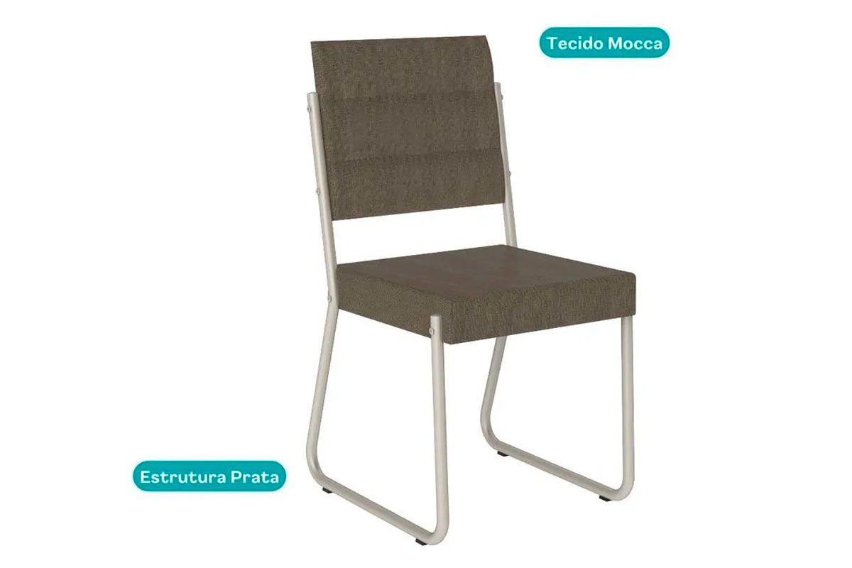 Cadeira Sala de Jantar 1736 Kit 4 Uni - Carraro
