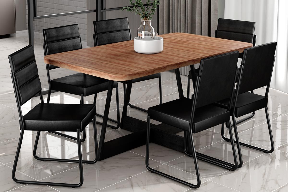 Cadeira Sala de Jantar 1736 Kit 6 Uni - Carraro