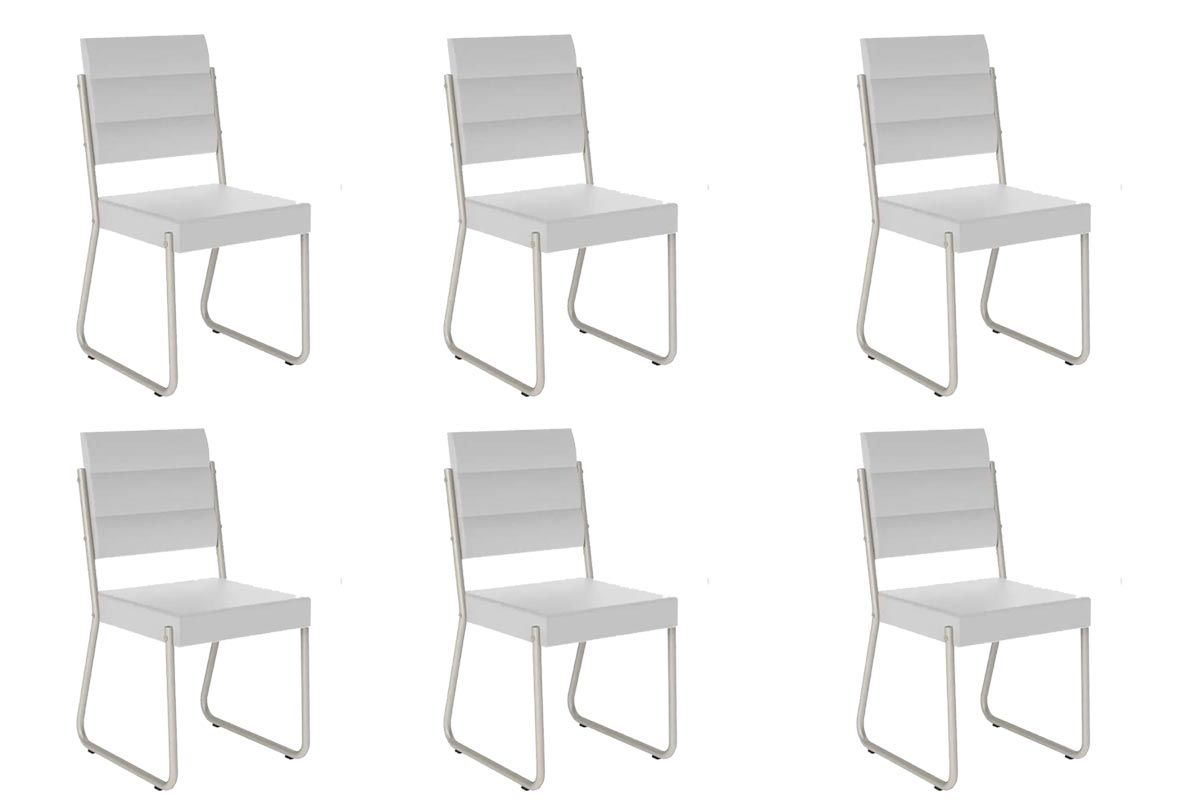 Cadeira Sala de Jantar 1736 Kit 6 Uni - Carraro