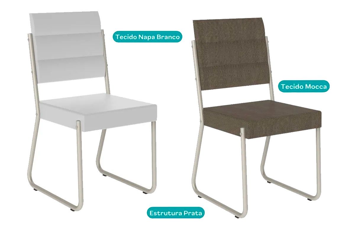 Cadeira Sala de Jantar 1736 Kit 6 Uni - Carraro