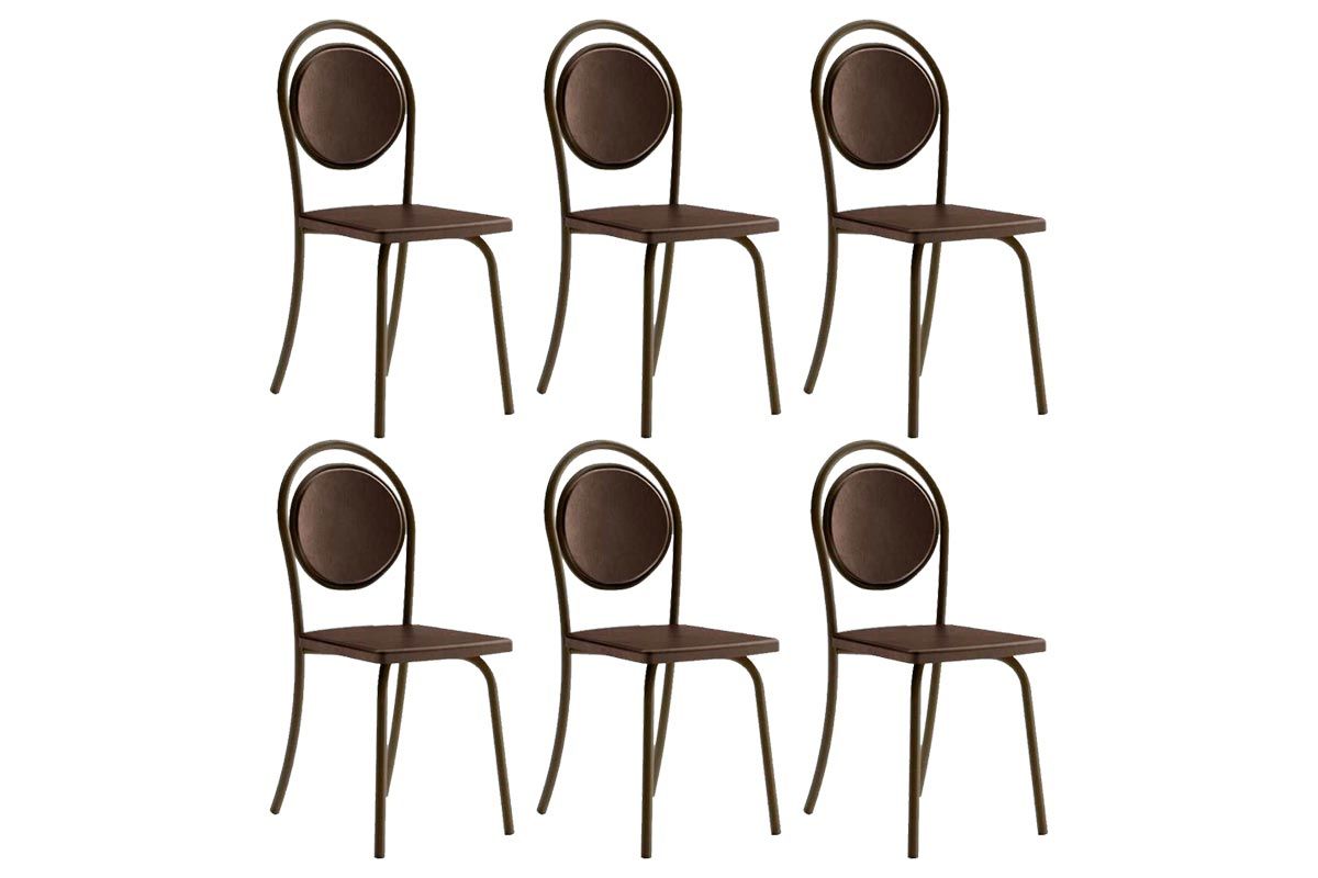 Cadeira Sala de Jantar 1738 Kit 6 Uni - Carraro