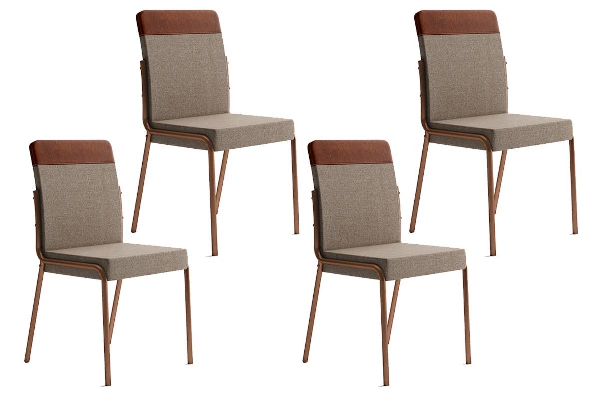 Cadeira Sala de Jantar Duo 1739 Kit 4 Uni - Carraro