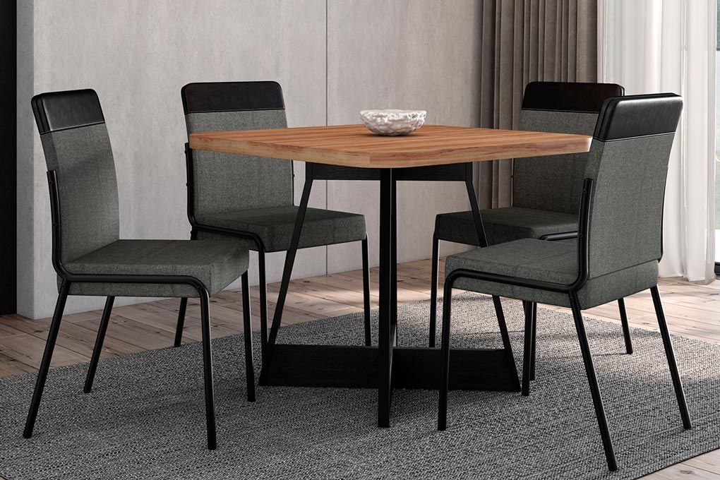 Cadeira Sala de Jantar Duo 1739 Kit 4 Uni - Carraro