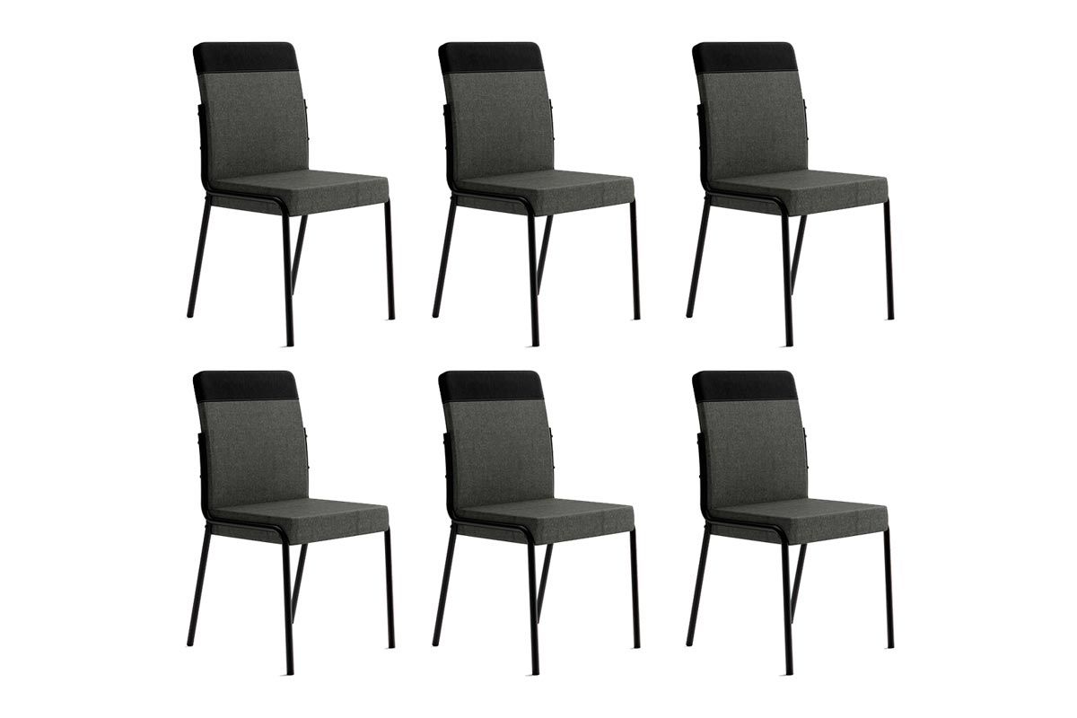 Cadeira Sala de Jantar Duo 1739 Kit 6 Uni - Carraro