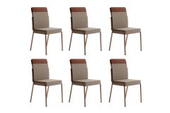 Cadeira Sala de Jantar Duo 1739 Kit 6 Uni - Carraro