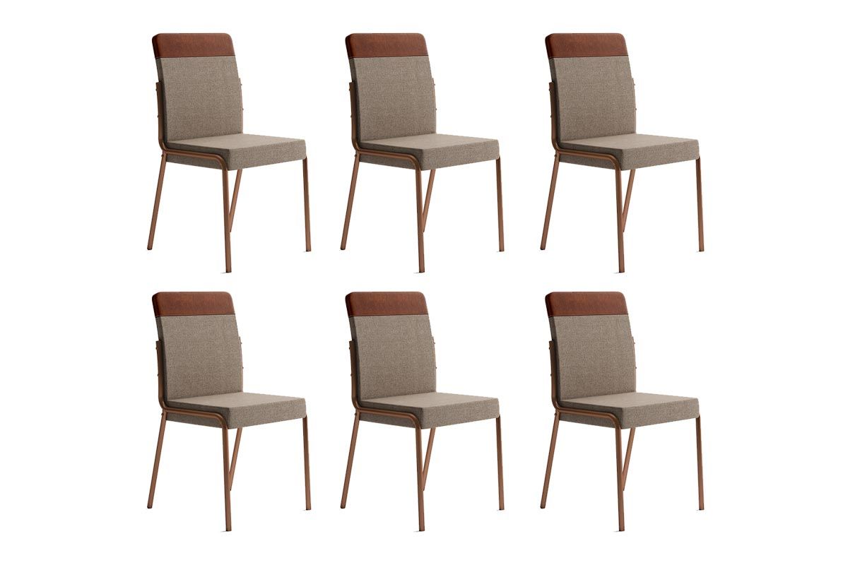 Cadeira Sala de Jantar Duo 1739 Kit 6 Uni - Carraro