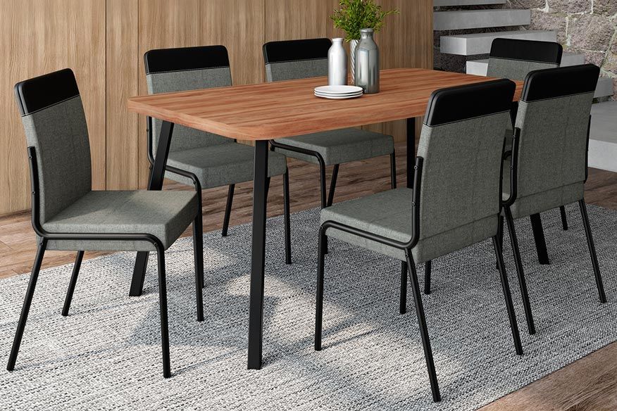 Cadeira Sala de Jantar Duo 1739 Kit 6 Uni - Carraro