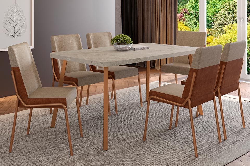 Cadeira Sala de Jantar Hug 1749 Kit 6 Uni - Carraro