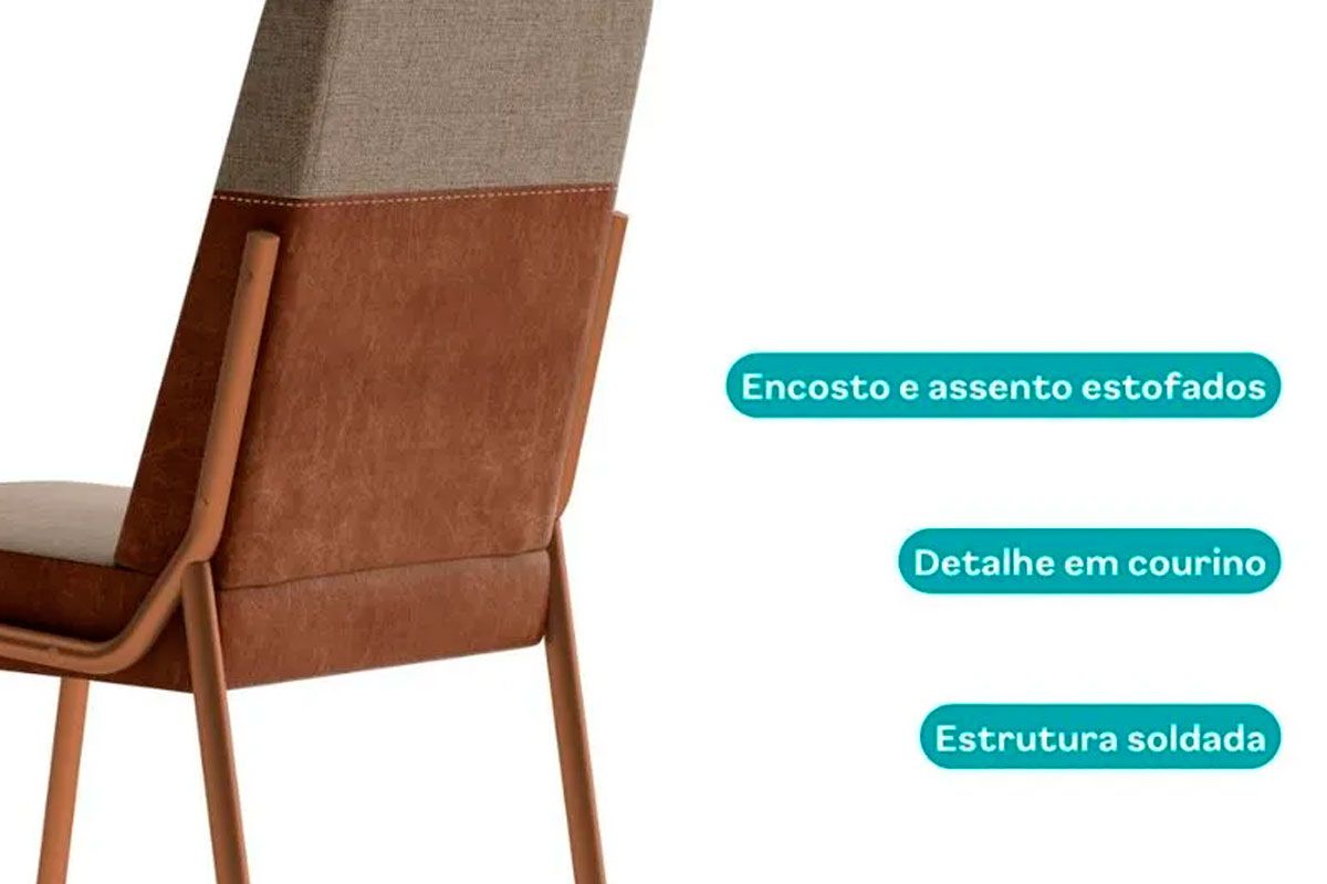 Cadeira Sala de Jantar Hug 1749 Kit 6 Uni - Carraro