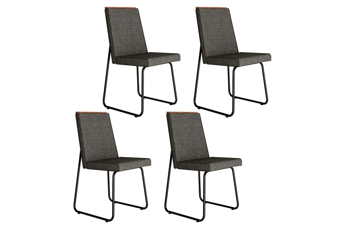 Cadeira Sala de Jantar Lira 1752 Kit 4 Uni - Carraro