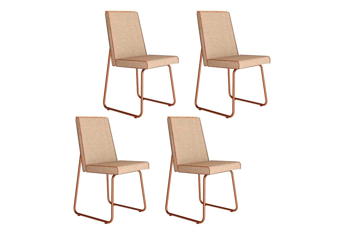 Cadeira Sala de Jantar Lira 1752 Kit 4 Uni - Carraro