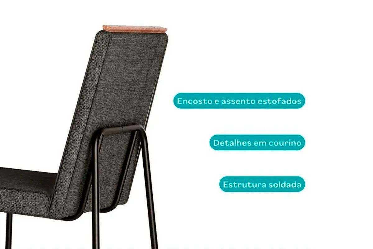 Cadeira Sala de Jantar Lira 1752 Kit 4 Uni - Carraro